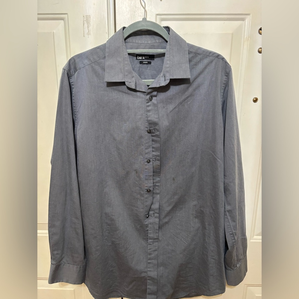 Bar III Stretch Slim Fit Shirt in Gray